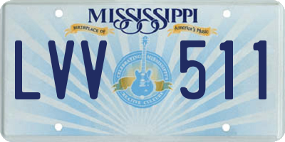 MS license plate LVV511