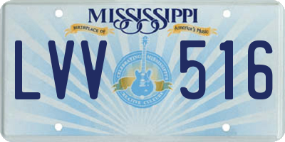 MS license plate LVV516