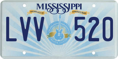 MS license plate LVV520