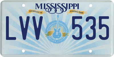 MS license plate LVV535
