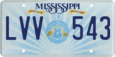 MS license plate LVV543