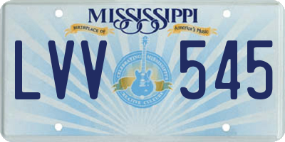MS license plate LVV545