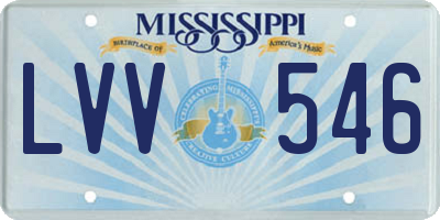 MS license plate LVV546