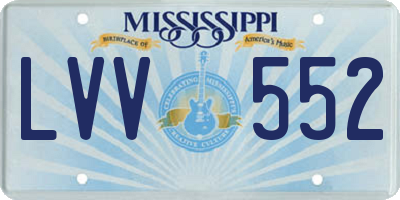 MS license plate LVV552