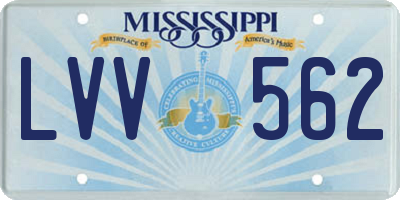MS license plate LVV562