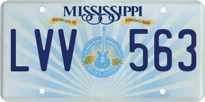 MS license plate LVV563