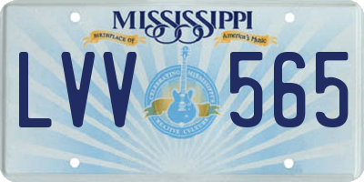 MS license plate LVV565
