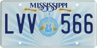 MS license plate LVV566