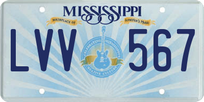 MS license plate LVV567