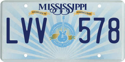 MS license plate LVV578