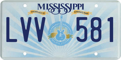 MS license plate LVV581