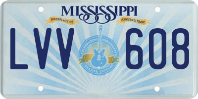 MS license plate LVV608