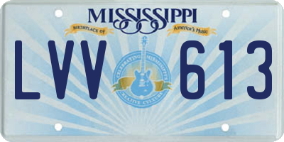 MS license plate LVV613