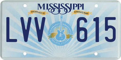 MS license plate LVV615