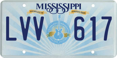 MS license plate LVV617