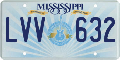 MS license plate LVV632