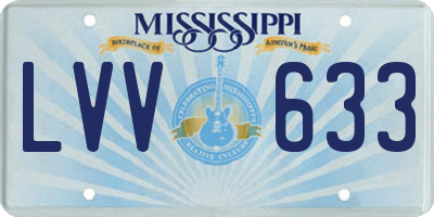 MS license plate LVV633