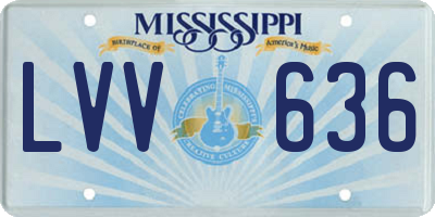 MS license plate LVV636