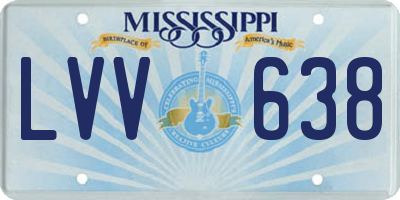 MS license plate LVV638