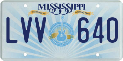 MS license plate LVV640