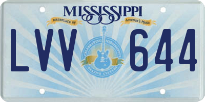 MS license plate LVV644