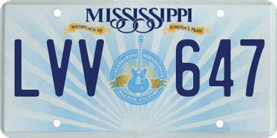 MS license plate LVV647