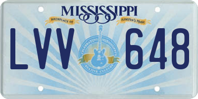 MS license plate LVV648