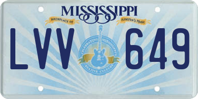 MS license plate LVV649
