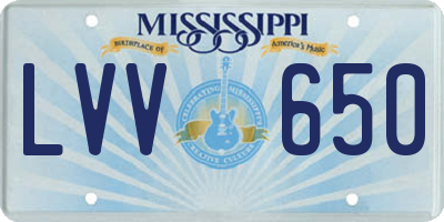 MS license plate LVV650