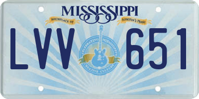 MS license plate LVV651