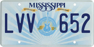 MS license plate LVV652