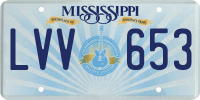 MS license plate LVV653