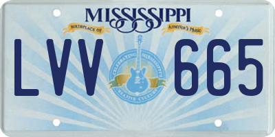 MS license plate LVV665