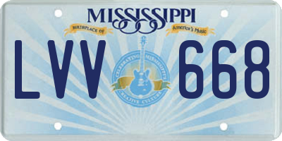 MS license plate LVV668