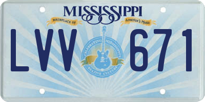 MS license plate LVV671