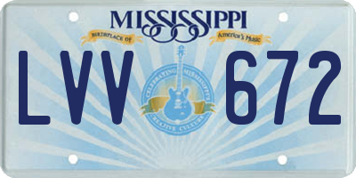 MS license plate LVV672