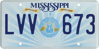 MS license plate LVV673
