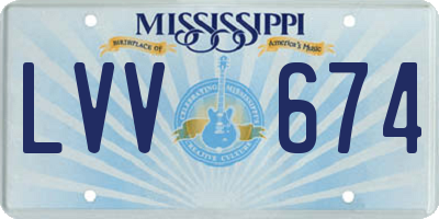 MS license plate LVV674