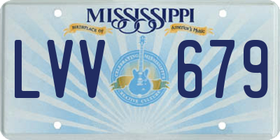 MS license plate LVV679