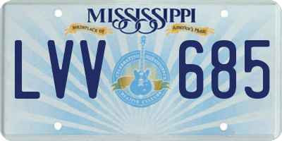MS license plate LVV685