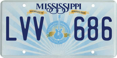 MS license plate LVV686