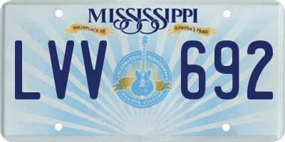 MS license plate LVV692