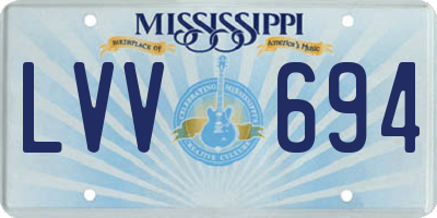 MS license plate LVV694