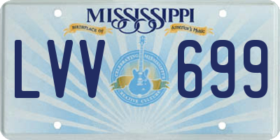 MS license plate LVV699