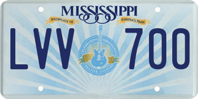 MS license plate LVV700