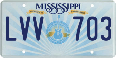 MS license plate LVV703