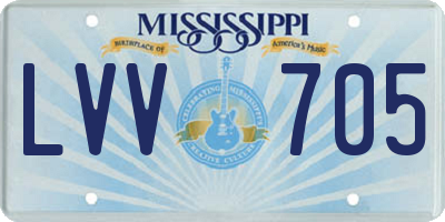 MS license plate LVV705