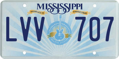 MS license plate LVV707