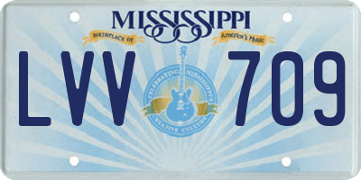 MS license plate LVV709