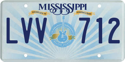 MS license plate LVV712